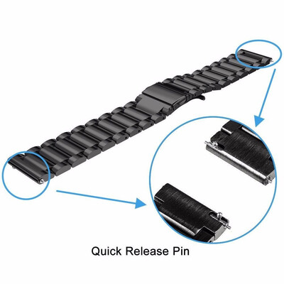 

〖Follure〗Stainless Steel Bracelet Watch Band Strap For Pebble Time SmartWatch BK