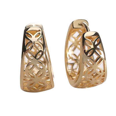

1 Pair Women Hollow out Four Leaf Earrings Party Daily Female Round Hollow Ear Studs