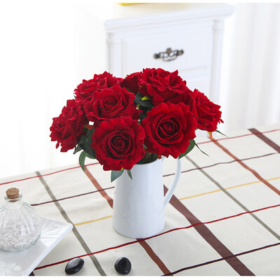 

Gobestart 5 Pcs Artificial Silk Fake Flowers Rose Flower Wedding Bouquet Home Decor A