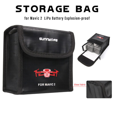 

Outdoor Portable LiPo Battery Explosion-proof Safety Storage Bag for Mavic 2 Pro Zoom Drone Hold Three Batteries