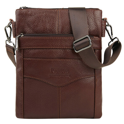

Tailored Men Bag Casual Leather Men Messenger Bag Vertical Solid Color Men Shoulder Bag