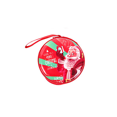 

Tailored Santa Claus Snowman Tinplate Change Round Creative Coin Headphones Storage Box