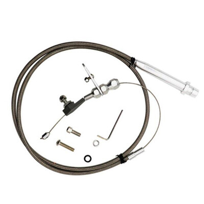 

TH-350 Stainless Braided Transmission Kick Down Cable Detent Replacement for Chevy Trans