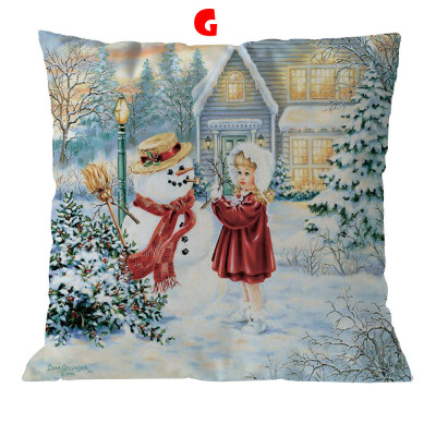 

Tailored Cotton Linen Christmas Pillow Case Sofa Car Throw Cushion Cover Home Decor