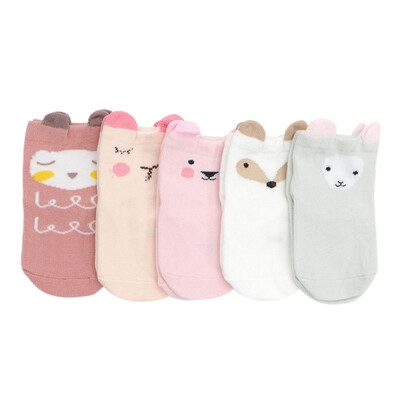 

5 Pair Autumn Baby Girl Boy Kids Warm Socks Cute Cartoon Printed Soft Cotton Stocks