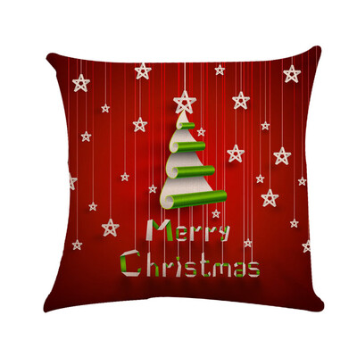 

Tailored Merry Christmas Square Home Car Decor Throw Pillow Case Sofa Waist Cushion Cover