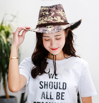 

Hat male adult with spring&summer hat outdoor big eaves camouflage sun hat cotton hundred set fishing climbing cap