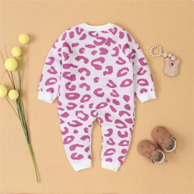 

Baby Boy Girl Leopard Knitted Romper Jumpsuit One-Pieces Warm Clothes 0-18M