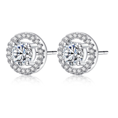 

Party Crystal Excellent Sterling Diamond Luxury Ear Silver Earrings Jewelry Fashion Luxury Earring Women
