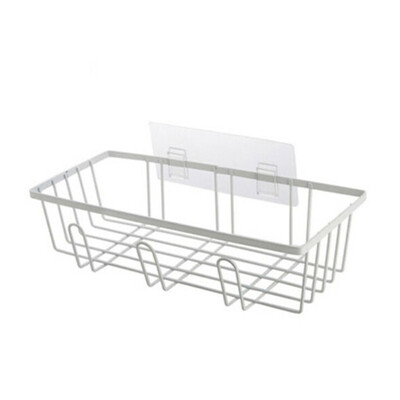 

Bathroom Towel Rack Hook Shelf Storage Organizer Wall Mounted Iron Black