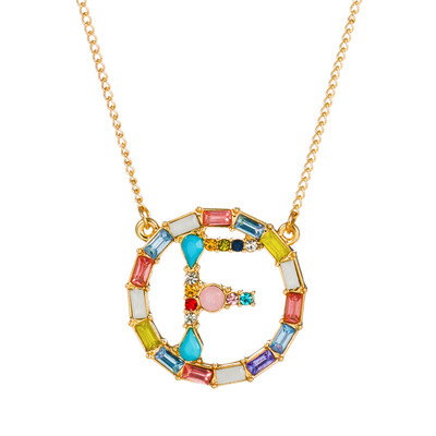

Fashion Gold Silver Style Cubic Zirconia A-Z Initials Letter Pendant Necklaces