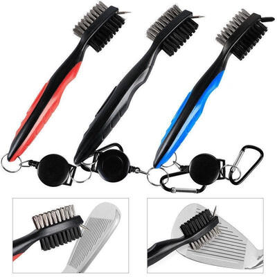 

Golf Club Groove Cleaning Brush Spike Head Cleaner Nylon Iron Wire Dual Sided
