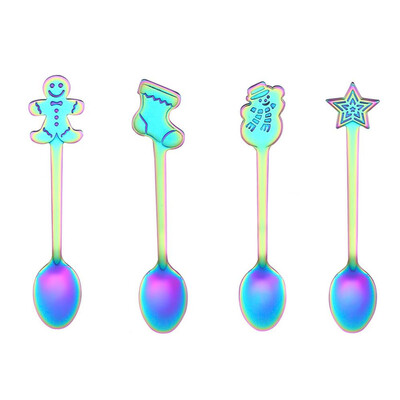 

Toponeto Stainless Steel Christmas Series Coffee Honey Spoon Dessert Teaspoons Xmas Gifts