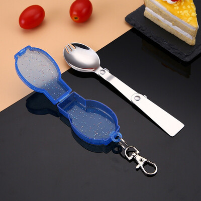 

Portable folding tableware Stainless Steel Simple Spoon Tableware Creative Dinnerware Sets
