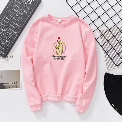 

New Autumn Winter Plus Velvet Sweatshirts Loose Round Neck Pullover Than Heart Clothes Women Sweatshirts