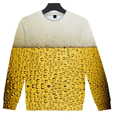 

Toponeto Mens Casual Long Sleeve Beer Festival New Style 3D Printing O Neck Shirt