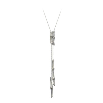 

Crystal Rhinestone Slub Long Metal Chain Silver Rose Gold Women Necklace Pendants Party Fine Jewelry