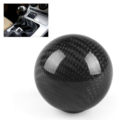 

Ball Shape Black Carbon Fiber Universal Shift Knob Gear Handle Car Auto 5150mm