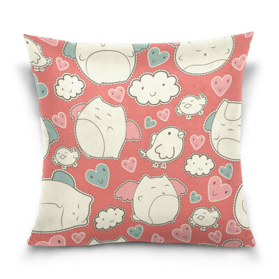 

ALAZA Throw Pillow Cover 16 X 16 inch Christmas Gift Cushion Cover with Cartoon Pattern Printed Pillowcase