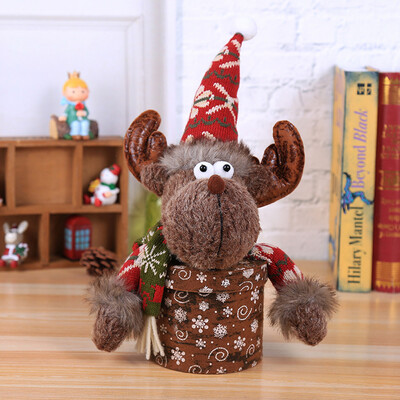 

Toponeto Christmas Decoration Snowman Santa Elk Christmas Sweet Candy Jar Box