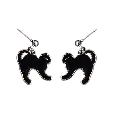 

New Women New Style Vintage Personality Halloween Party Cat Shape Mental Dangle Earrings