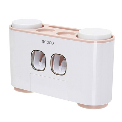 

Auto Squeezing Toothpaste Dispenser Toothbrush Holder Set Home Wall Mount Stand