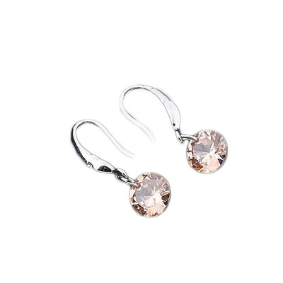 

Korean Popular Women Fashion Simple Zircon Earrings Silver Plated Crystal Hook Earrings Jewelry