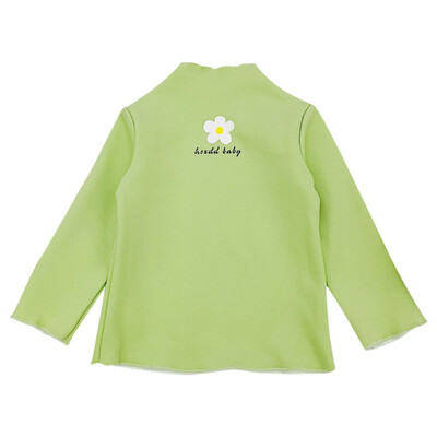 

1-7T Children Clothes New Spring Cute Cartoon Print Plus Velvet Thick Wear High Collar Long Sleeved Cotton Casual T-Shirt