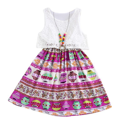 

2-15Y Summer New Fashion Childrens Floral Vest Dress Girls Dress Baby Girl beach Dresses