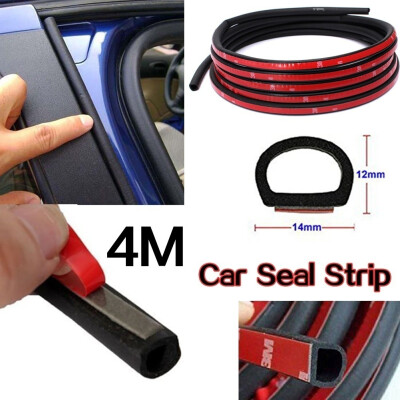 

4  Small Big D-Shape Moulding Black Trim Rubber Sealing Strip Car Door Edge Seal Weather-strip