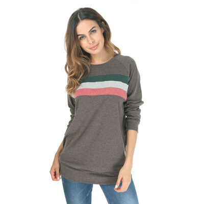 

Womens Cotton Striped Knitted Long Sleeve Loose Casual Pullover Tunic Sweatshirt T-Shirt Tops