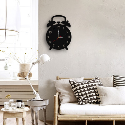 

Gobestart Nordic Alarm Clock Style Wall Clock Silent Wooden Clock for Home Living Room