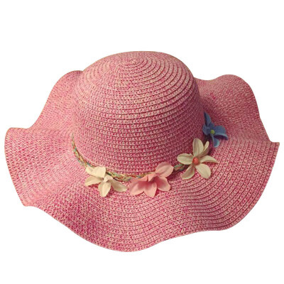 

Sombrero Mujer Casual Concise All-match Flower Decor Summer Hat Sunscreen Breathable Sweet Straw Sun Hats For Women