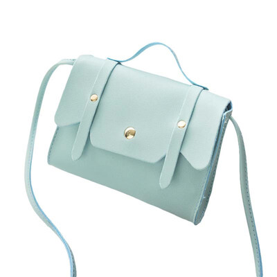 

Simple Solid Color Women Flap Faux Leather Small Tote Crossbody Shoulder Bag