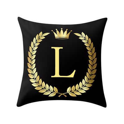 

Siaonvr Pillow Cover Black&Gold Letter Pillowcase Sofa Cushion Cover Home Decor