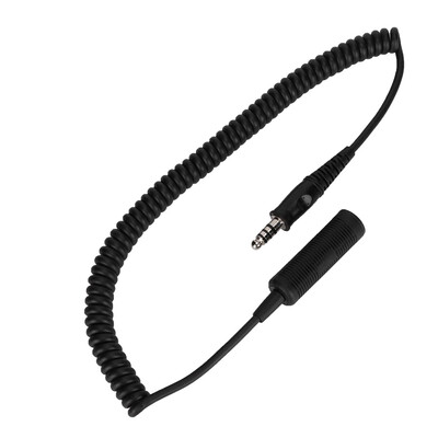 

U-92AU to U-174U Helicopter Headphone Extension Line Extented Cable Black Walkie Talkies Radio Part
