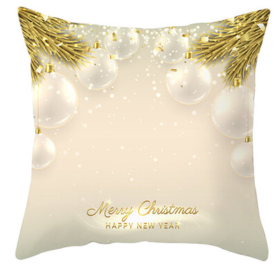 

45x45cm Merry Christmas Decoration Velvet Pillow Cover Xmas Navidad Gift For Home Happy New Year Decorator