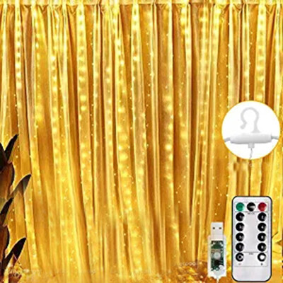 

Gobestart 3 x 3 Metre 300 LED Curtain Lights 8 Modes Plug in Window Curtain String Lights
