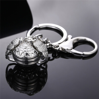 

Fashion Silver Expanding Photo Locket Photo Box Key chain Luck Angel Wings Image Cage For Gift Pendant Key chain Lover Gifts