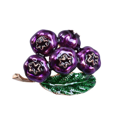 

Purple Enamel Blueberry Brooches Alloy Plant Brooch Pins Girls Hat Bag Broche Badge Gifts Free Shipping