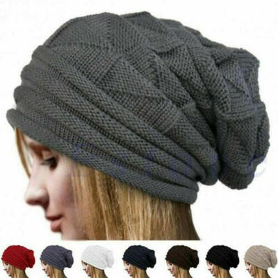 

Xmas Unisex Ladies Women Knitted Winter Warm Ski Slouch Oversized Beanie Cap Hat