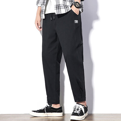 

Gobestart Men Summer Fashion Solid Color Casual Pants Fitness Trousers Long Pants