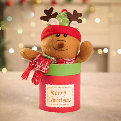 

Toponeto Christmas Plush Doll Candy Box Gift Box Christmas Window Desktop Decoration