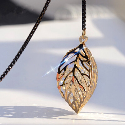 

Long Sweater Chain Necklace Vintage Accessary Crystal Collares Mujer Statement Necklace