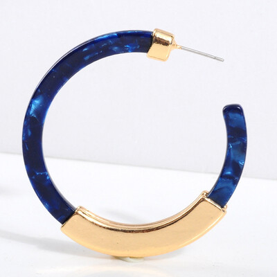 

NeillieN C-shaped acetic acid plate earrings womens fashion double-sided alloy sheet acrylic EarringsRound Earrings