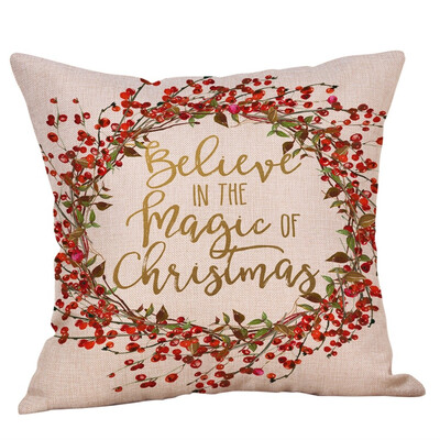 

Tailored Merry Christmas Pillow Cases Cotton Linen Sofa Cushion Cover Home Decor