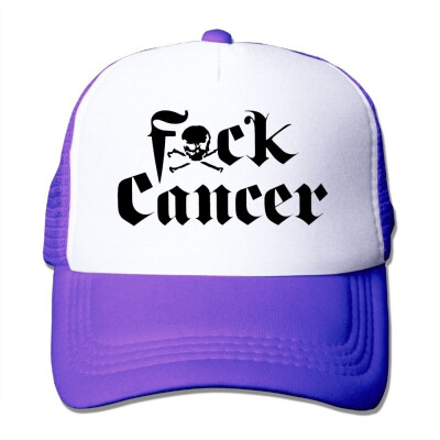 

SHINENGST Fuck Cancer Skull Logo Mesh Trucker CapsHats Adjustable For Unisex Black