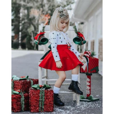 

Toddler Kids Baby Girl Christmas Clothes Bowknot Party Tutu Dress Xmas Outfits