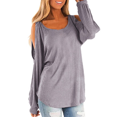

Tailored Women Winter O-Neck Solid Color Lantern Long Sleeve T Shirt Casual Blouse Tops