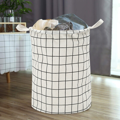 

Plaid Foldable Storage Basket Bin Box Toy Orangizer Storage Bag Basket